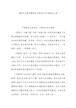 2023队伍教育整顿学习教育环节开展情况汇报.docx
