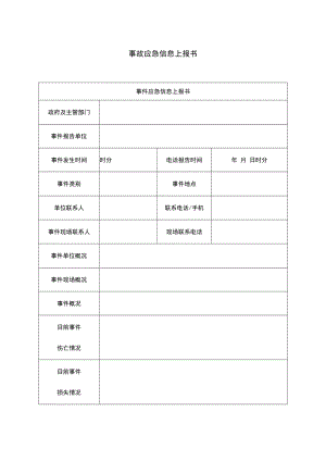 事故应急信息上报书（标准模板）.docx
