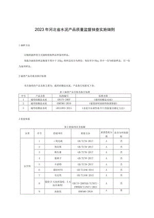 2023年河北省水泥产品质量监督抽查实施细则.docx