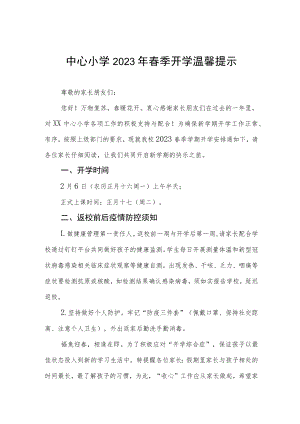 中心小学2023年春季开学温馨提示四篇.docx
