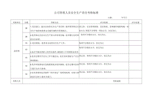 公司管理人员安全生产责任考核标准.docx