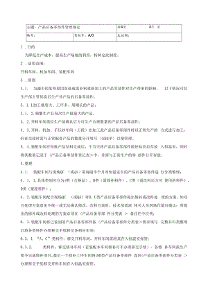 产品后备零部件管理规定(附表2份).docx
