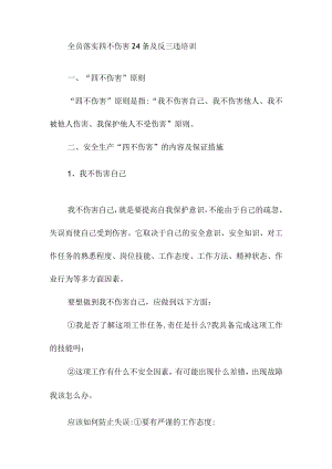 全员落实四不伤害24条及反三违培训.docx