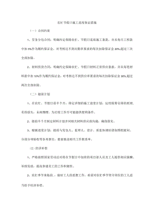 农忙节假日施工进度保证措施.docx