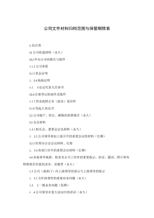 公司文件材料归档范围与保管期限表.docx
