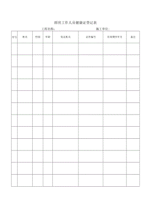 厨房工作人员健康证登记表.docx