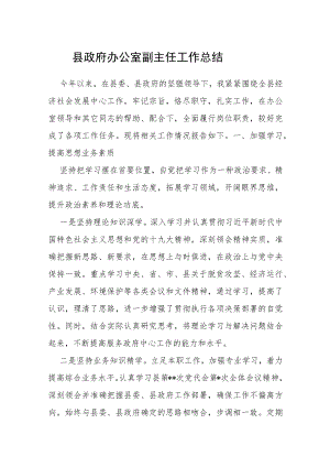 县政府办公室副主任工作总结.docx