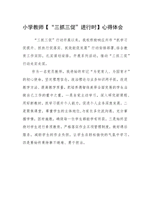 小学教师【“三抓三促”进行时】心得体会.docx