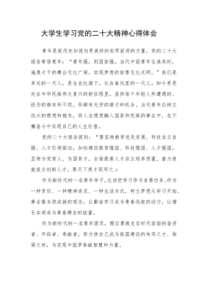 大学生学习党的二十大精神心得体会范文三篇合集.docx