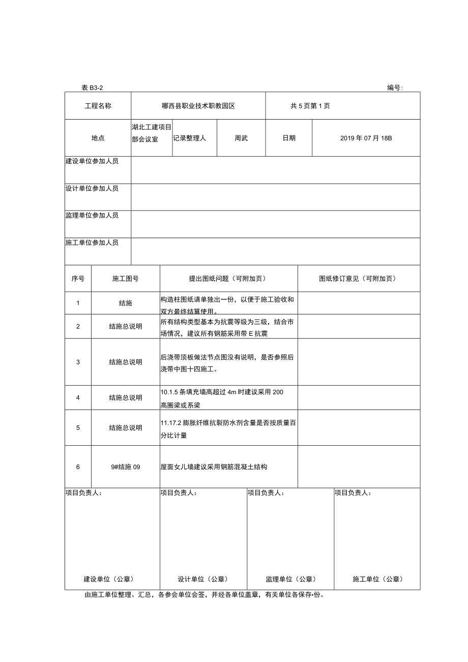 图纸会审记录(结施).docx_第1页