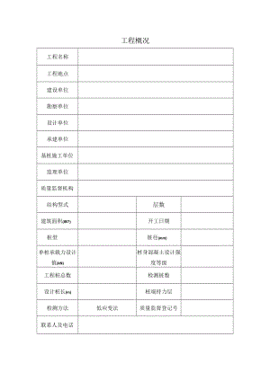 基桩低应变法试验工程概况表.docx