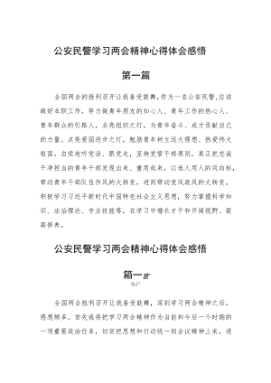 公安民警学习两会精神心得体会感悟六篇.docx