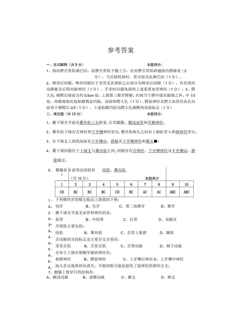 华北理工口腔解剖生理学期末试题(四)及答案.docx_第3页