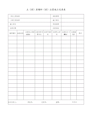 土（岩）层锚杆（索）注浆施工记录表.docx