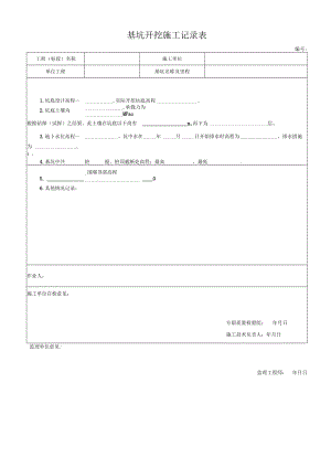 基坑开挖施工记录表.docx