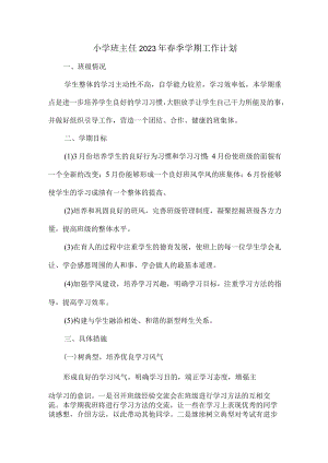小学生班主任2023年春节开学个人工作计划 精编合计9份.docx