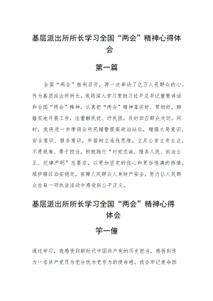 基层派出所所长学习全国“两会”精神心得体会五篇.docx