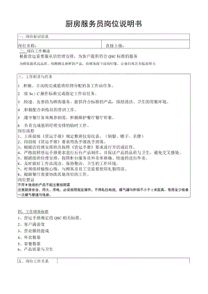 厨房服务员岗位说明书.docx