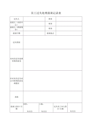 员工过失处理面谈记录表.docx
