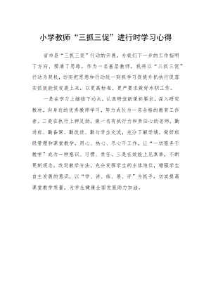 小学教师“三抓三促”进行时学习心得.docx