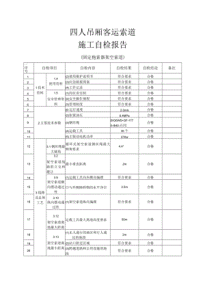 四人吊厢客运索道施工自检报告（固定抱索器架空索道）.docx