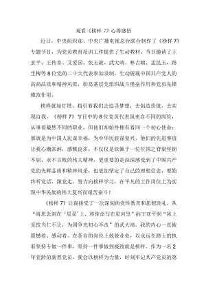 国企单位领导干部观看《榜样7》心得感悟 汇编4份.docx