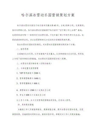冰雪动乐园营销策划方案模板.docx