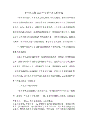 小学生班主任2023年春节开学工作计划.docx