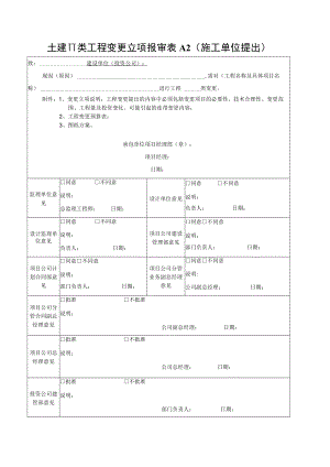 土建II类工程变更立项报审表.docx