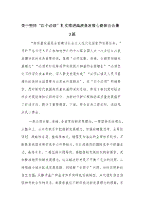 关于坚持“四个必须” 扎实推进高质量发展心得体会合集3篇.docx