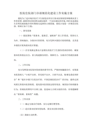 医院住院部门诊部规范化建设工作实施方案.docx