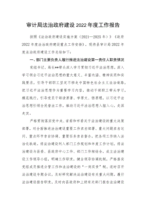 审计局法治政府建设2022年度工作报告.docx