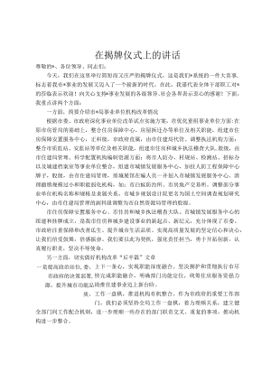 在揭牌仪式上的讲话.docx