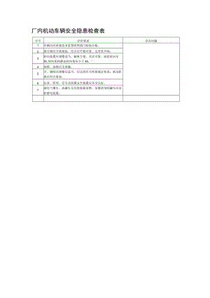 厂内机动车辆安全隐患检查表.docx