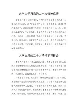 大学生学习党的二十大精神感悟三篇合集.docx