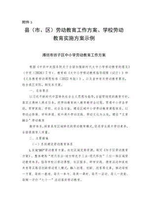 县（市、区）劳动教育工作方案、学校劳动教育实施方案示例.docx