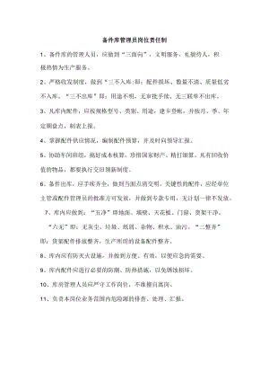 备件库管理员岗位责任制.docx