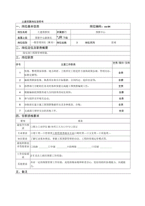 土建预算岗位说明书.docx