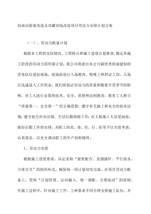 加油站提量改造及双罐双线改造项目劳动力安排计划方案.docx