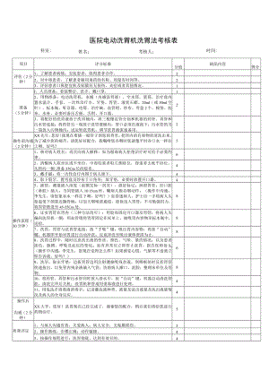 医院电动洗胃机洗胃法考核表.docx