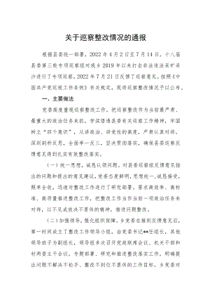 关于巡察整改情况的通报.docx
