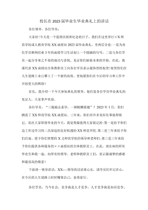 大学校长2023年届毕业生毕业典礼上的讲话稿 （4份）.docx