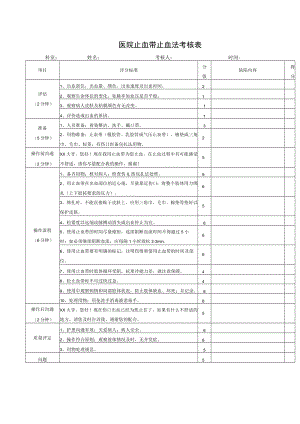 医院止血带止血法考核表.docx