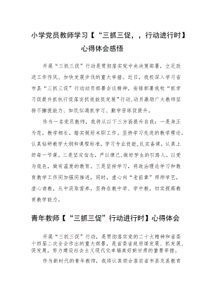 小学党员教师学习【“三抓三促”行动进行时】心得体会感悟(精选三篇).docx