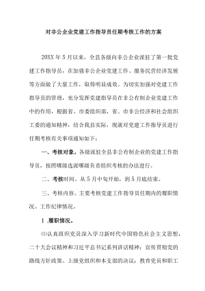 对非公企业党建工作指导员任期考核工作的方案.docx