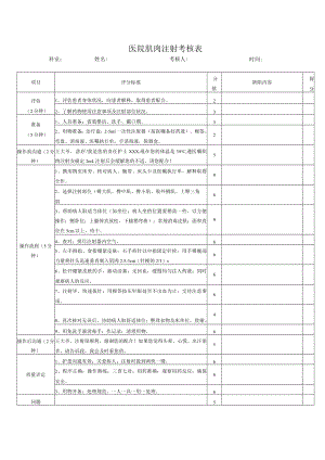 医院肌肉注射考核表.docx