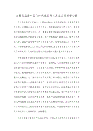 归根到底是中国化时代化的马克思主义行感悟心得.docx