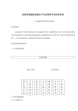 危险货物道路运输生产安全事故专项应急预案.docx