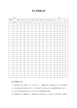 员工考绩登记表样板.docx