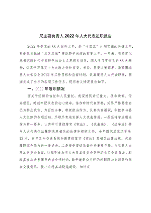 局主要负责人2022年人大代表述职报告.docx
